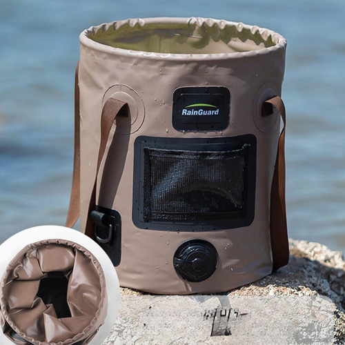 Cubo De Agua Plegable, Contenedor De Agua De 25 L, Marrón