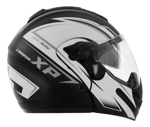 Capacete Escamoteável Mixs Captiva Viseira Solar Óculos Fumê Cor Carbon XP Grafite Tamanho do capacete 56