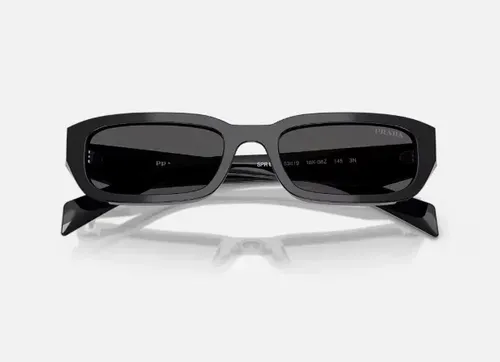 Óculos De Sol Prada Catwalk Preto Prb06s 16k08z-53 Lente Cinza