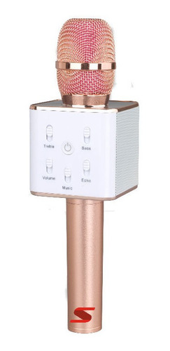 Imagen 1 de 5 de Microfono Karaoke Q7 Bluetooth Parlante Usb Efecto Bateria