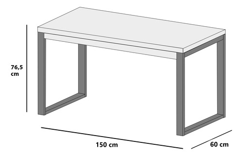 Mesa Computador Escrivaninha Branco Mdf Industrial 150x60