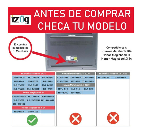 Imagen 2 de 6 de Funda Ordenador Portátil Para Huawei Matebook D14