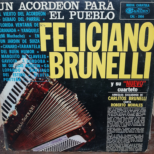 Vinilo Feliciano Brunelli Nuevo Cuarteto Acordeon Pueblo F2