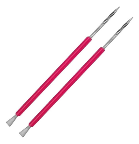 2 Bastão Misto Palito E Espátula Isiscutelaria Inox Rosa