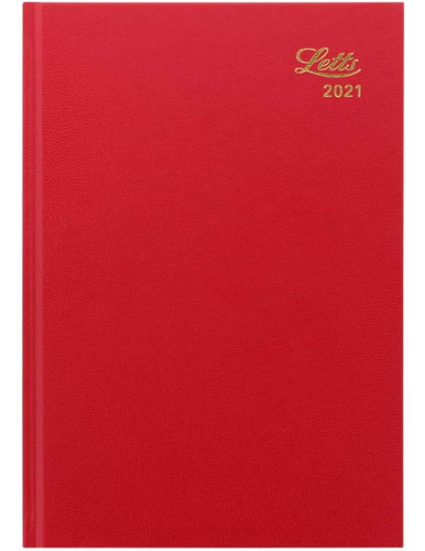 Letts Agenda Estándar A5 De Un Día A Una Página 2021 - Rojo,