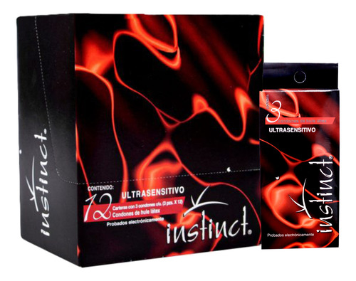 Condon Instinct Ultrasensitivo 12 Carteras Con 3 Condonesc/u