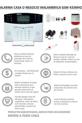 Imagen 5 de 6 de Kit Alarma Gsm + 1sirena Con Gabinete + 4 Sensores Impotec