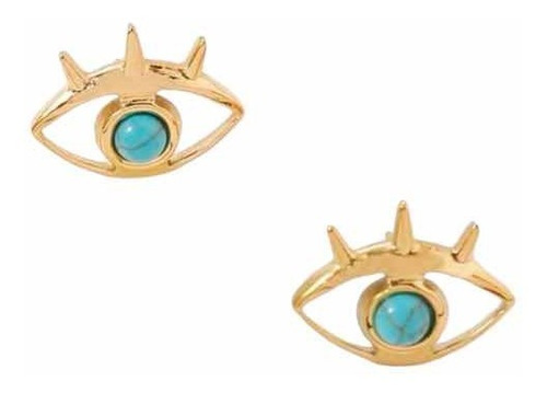 Aros Aretes Con Diseño De Ojo Turco - Acero