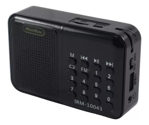 Radio Portátil Fm Irm-10043 Pantalla Digital Recargable