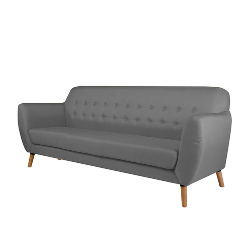 Sofá De 3 Plazas Vara Gris Claro Këssa Muebles