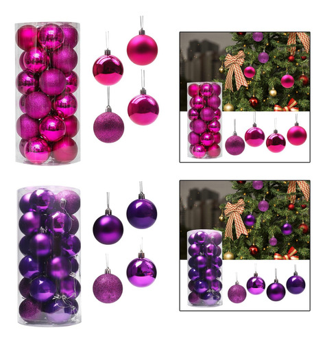 Adorno De Bolas De Navidad De 48 Piezas Inastillable Para