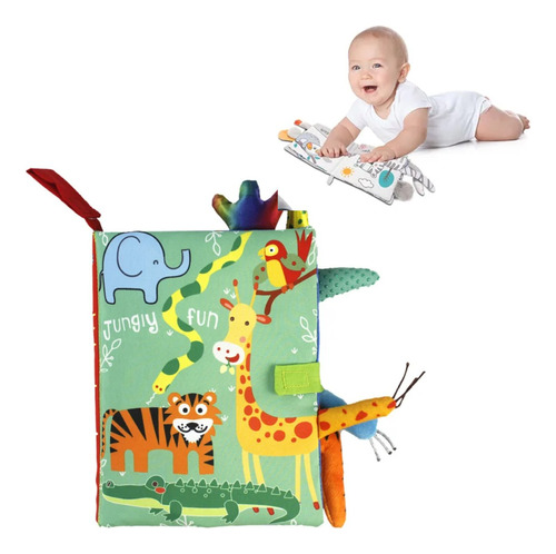 Livro Sensorial Animais Do Safari Brinquedo Montessori Bebê