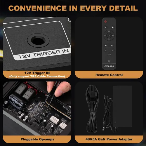 Amplificador Ampapa D1 2x300w Bluetooth 5.2 Tone Control