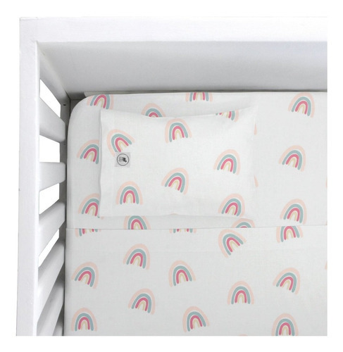 Nap Juego De Sábanas Para Cama Cuna Arcoiris Color Rosa Diseño De La Tela Arcoíris