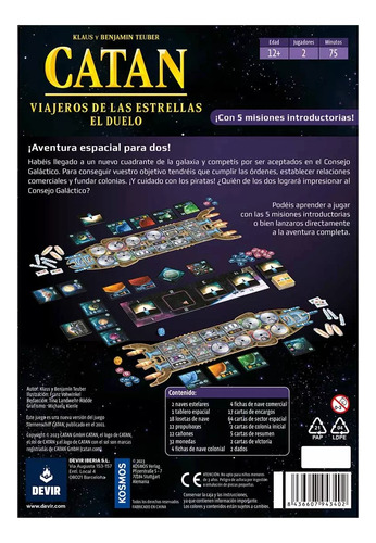 Juego de Mesa Catan Viajeros De Las Estrellas El Duelo Devir