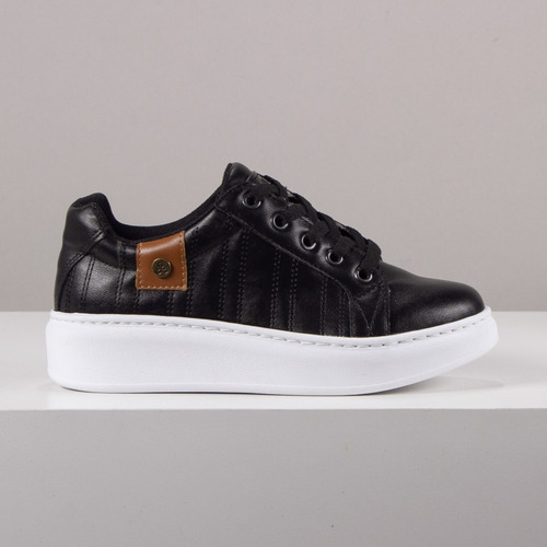 Imagen 2 de 6 de Zapatilla Citadina De Mujer Eco Cuero Urbana Cordones Amanda