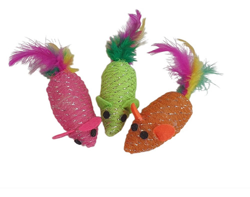 Juguete Ratita Con Plumas Pack X 3 Unidades 6 Cm