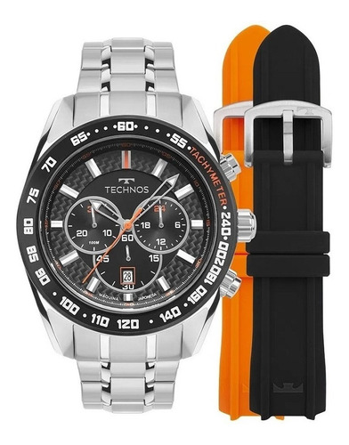 Kit Relógio Technos Masculino Ts Carbon Js25bbc/t1p + Nf