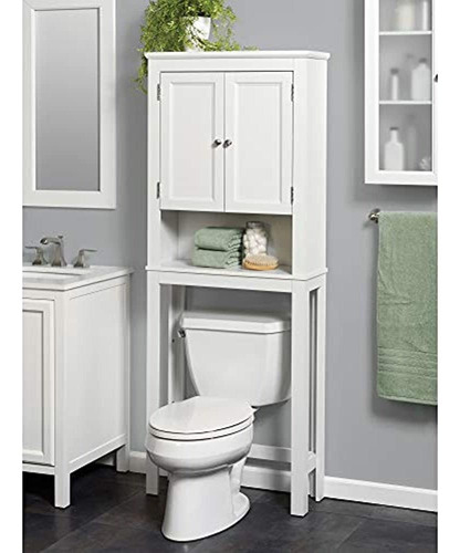 Zenna Home, White Custom Suite Over-the-toilet Spacesaver