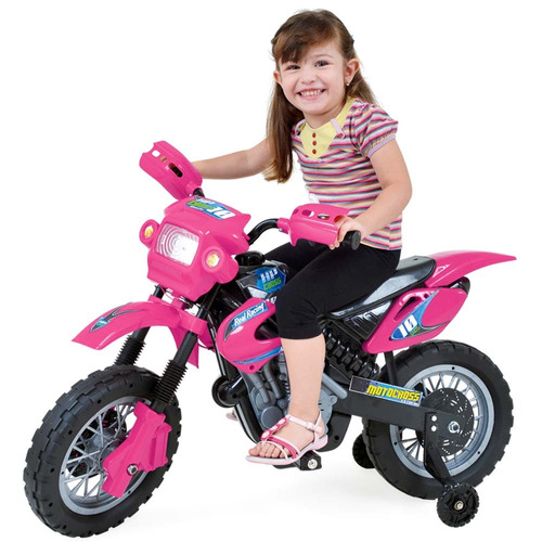 Moto Elétrica Motocross Rosa 242 - Homeplay