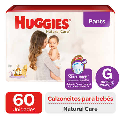 Pants Huggies Natural Care 48 A 72 Un Todas Las Tallas