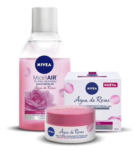 Pack - Nivea Face Agua De Rosas 50ml + Agua Micellair 400ml Día/noche