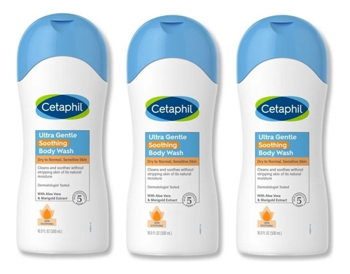 3x Cetaphil Gel Baño Corporal Ultrasuave Calma Aroma Suave