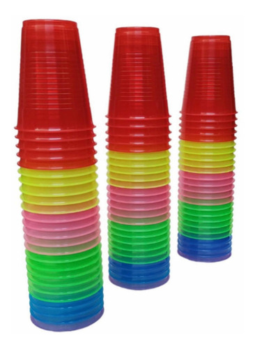 Vaso De Moda Plástico Colores 500 Ml 24 Piezas Reutilizables