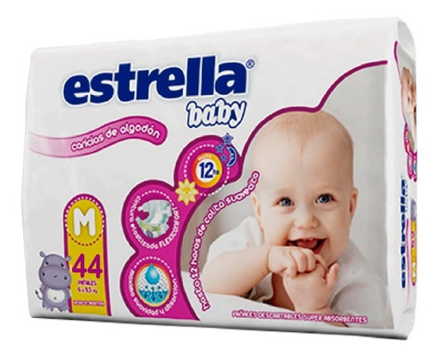 Pañales Estrella Baby Talle M X44uni. Hiper Pack