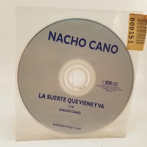 Nacho Cano - La Suerte Que Viene Y Va - Cd Single Mb