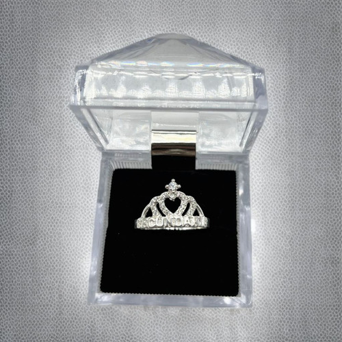 Anillo Secundaria Graduación Corona Plata 925 Blanco 6.5