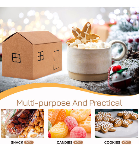 10pc Small House Shaped Gift Boxes Treat Boxes For Dessert C