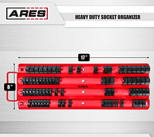 Ares 70177 | 80piece Socket Organizer | 14inch 38inch 12inch