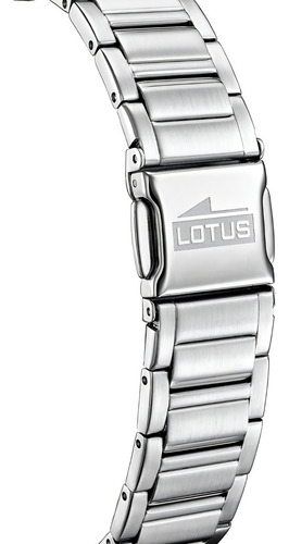 Reloj De Pulsera Mujer Lotus Caja Cuadrada Numeros Romanos Correa Plateado Bisel Plateado Fondo Plateado