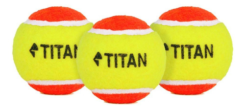 Bola De Tênis Titan Kids Estágio 2 Pack Com 03 Unidades