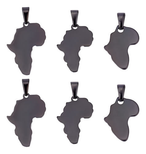 6 Colgantes De Mapa De África De 3 Estilos, Di.