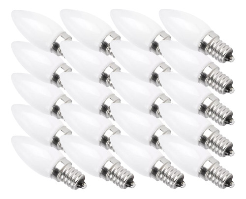 Candelabro Mini E12 De 20 Piezas Con Bombilla Led Pequeña