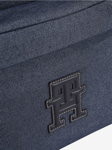 Mochila Tommy Hilfiger Urbano Th Monogarm Casual Azul Escolar - Color Azul Acero Diseño De La Tela Lisa