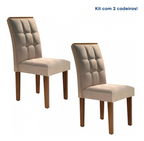 Conjunto 2 Cadeiras Estofadas Madri Espresso Móveis Ji