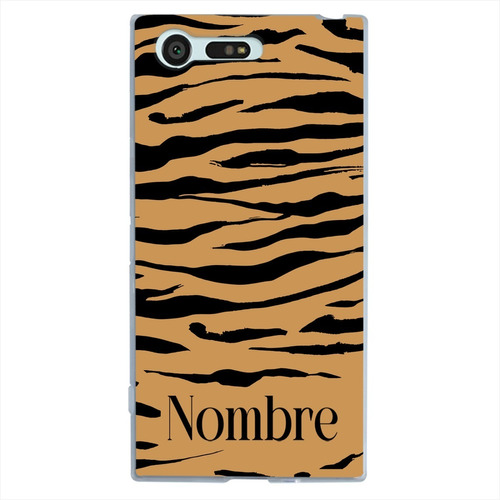 Funda Sony Xperia Antigolpes Animal Print Tigre Tu Nombre