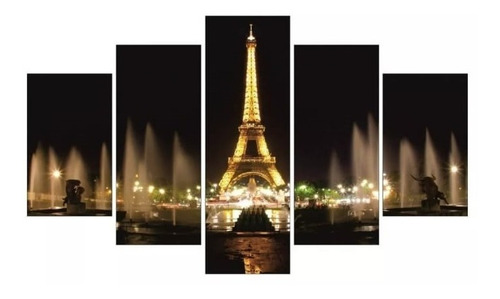 Cuadro Torre Eiffel Paris Noche, Para Alcoba 105 X 65cm