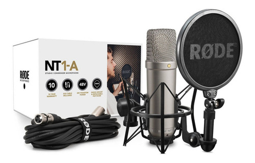 Microfone Rode Nt1-a Condensador Estúdio Gravação Kit Silver