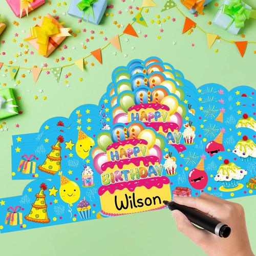 Coronas De Cumpleaños De Papel Colorido Para Niños, Paquete