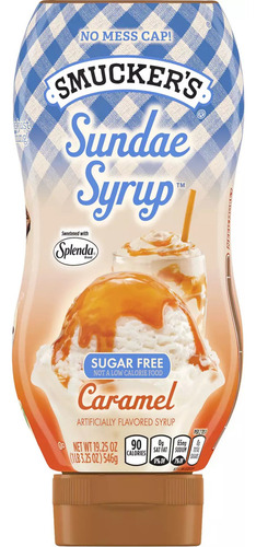 2 Botes De Smuckers Sundae Syrup Caramel Sugar Free 546g C/u