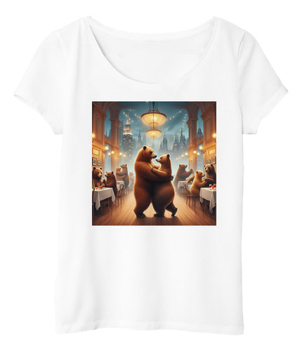 Remera Mujer Osos Bailando Tango Restaurante M1