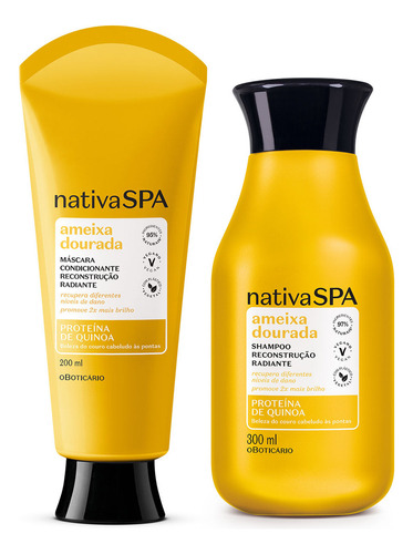  shampoo e máscara Nativa SPA Ameixa Dourada hidratação
