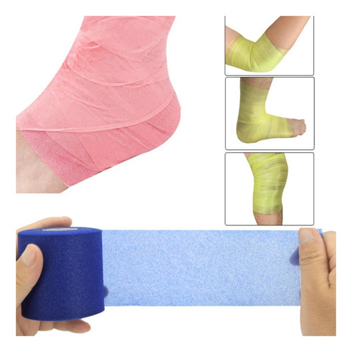 Imagen 9 de 12 de 2x Cintas Elásticas Atléticas Vendaje De Tobillo Muscular