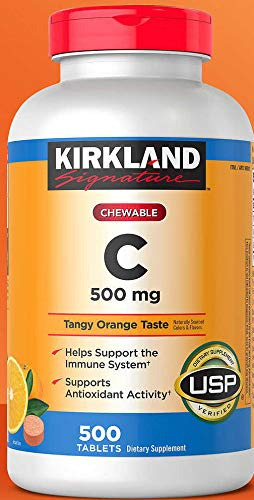 Kirkland Vitamina C (500 Mg,) Tangy Orange, Chewable Gr1qc