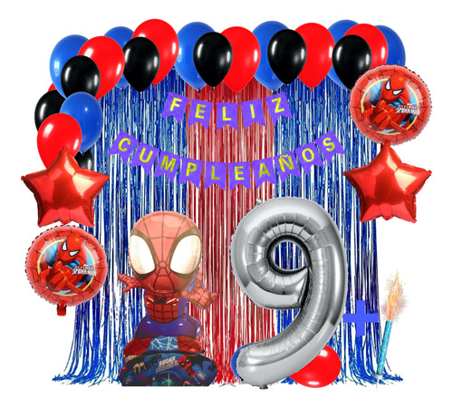 Kit Globos Spiderman Decoración Cumpleaños