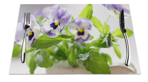 Viola Flower - Juego De 4 Manteles Individuales (18.0 X 12.0
